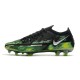 Crampons Foot Nike Phantom GT II Elite FG Noir Platine Métallique Vert Strike