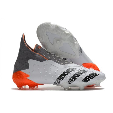 adidas Predator Freak + FG/ AG Blanc Acier Métallique Rouge Solaire
