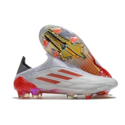 Crampon adidas X Speedflow+ FG Blanc Acier Métallique Rouge Solaire