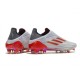 Crampon adidas X Speedflow+ FG Blanc Acier Métallique Rouge Solaire