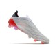 Crampon adidas X Speedflow+ FG Blanc Acier Métallique Rouge Solaire