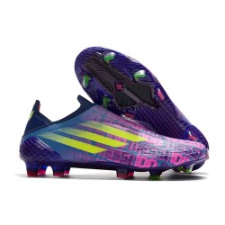 Crampon adidas X Speedflow+ FG Bleu Victoire Rose Choc Jaune Solaire
