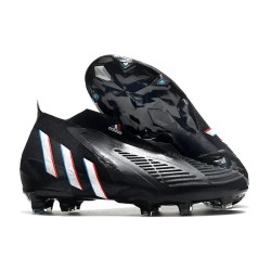 adidas Crampon Predator Edge + FG Noir Blanc Rouge Vif