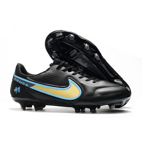 Crampons Nike Tiempo Legend 9 Elite FG Noir Or Bleu