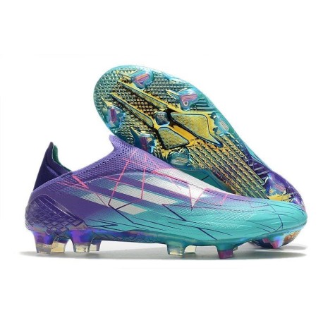 Crampon adidas X Speedflow+ FG Violet Rush Argent Métallique Menthe Rush