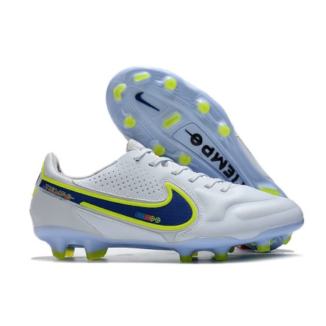 Crampons Nike Tiempo Legend 9 Elite FG Blanc Bleu