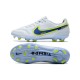 Crampons Nike Tiempo Legend 9 Elite FG Blanc Bleu