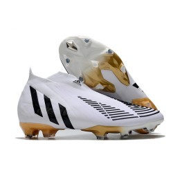 adidas Crampon Predator Edge + FG Blanc Noir Or