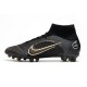 Nike Mercurial Superfly VIII Elite AG-Pro Noir Or Métallique Argent Métallique