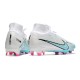 Nike Air Zoom Mercurial Superfly IX Elite FG Blanc Bleu