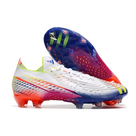 adidas Predator Edge.1 FG Low Cut Blanc Jaune Solaire Bleu Power