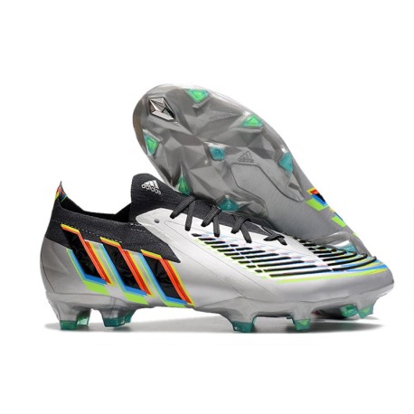 adidas Predator Edge.1 FG Low Cut Argent Métallique Noir Jaune Solaire