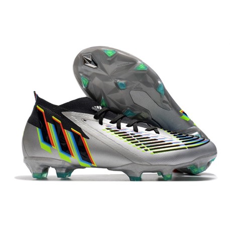 adidas Predator Edge.1 FG Nouvelle Argent Métallique Noir Jaune Solaire