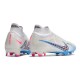 Nike Zoom Mercurial Superfly 9 Elite FG Blanc Bleu