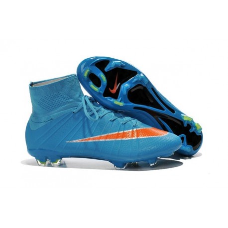 Nike Mercurial Superfly FG Chaussure de Football Homme Bleu Orange
