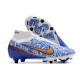 Nike Air Zoom Mercurial Superfly 9 Elite SG Blanc Bleu Or