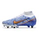 Nike Air Zoom Mercurial Superfly 9 Elite SG Blanc Bleu Or