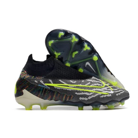 Nike Gripknit Phantom GX Elite DF FG Noir Volt Blanc Bleu Lumière