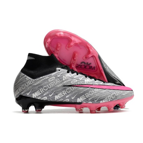 Nike Zoom Mercurial Superfly 9 Elite FG Argent Métallique Hyper Rose Noir