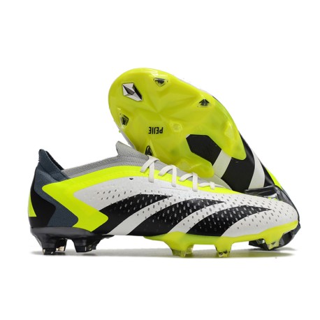 Crampon adidas Predator Accuracy.1 Low FG Blanc Noir Citron Lucide