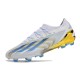 Crampon adidas X Crazyfast Messi.1 FG Blanc Bleu Or