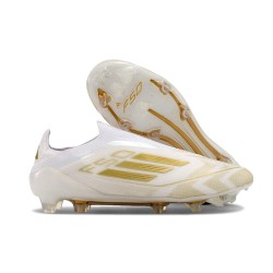 adidas F50 Elite Sans Lacets FG Day Spark - Blanc Doré