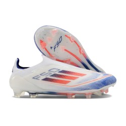 adidas F50 Elite Sans Lacets FG Advancement - Blanc Bleu Rouge 