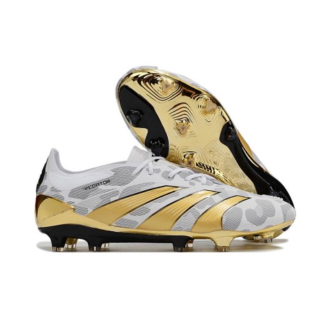 Crampon adidas Predator 24 Elite FG Blanc Or Gris