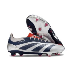 Crampon adidas Predator 24 Elite FG Argent Noir Rouge