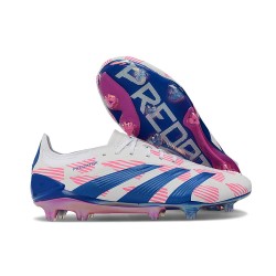 Crampon adidas Predator 24 Elite FG Blanc Bleu Rose