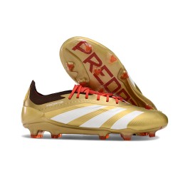 Crampon adidas Predator 24 Elite FG Or Blanc Rouge