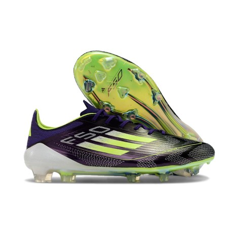 adidas F50 Elite FG Homme Fast Reborn - Violet Blanc Lucid Lemon