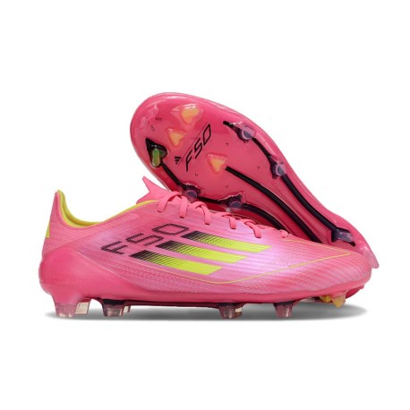 adidas F50 Elite FG Homme Rose Jaune
