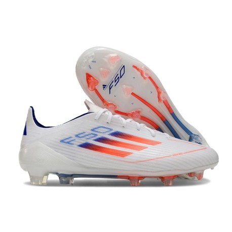 adidas F50 Elite FG Homme Blanc Rouge Noir