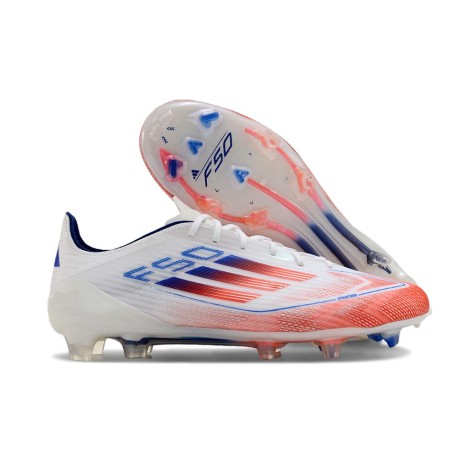 adidas F50 Elite FG Homme Advancement - Blanc Rouge Bleu