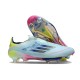 Chaussure adidas F50+ LL FG adidas F50+ Sans Lacets FG Bleu Très Pâle Semi Bleu Lucide Jaune Semi Solaire