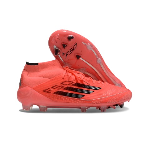Crampon adidas F50 Elite Mid FG Vivid Horizon - Turbo Noir Argenté