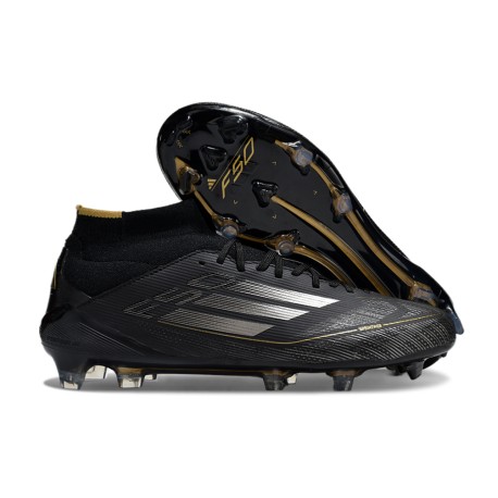 Crampon adidas F50 Elite Mid FG Dark Spark - Noir Argenté Doré