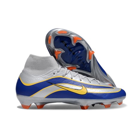 Chaussure Nike Mercurial Superfly 10 Elite FG Argent Bleu Jaune