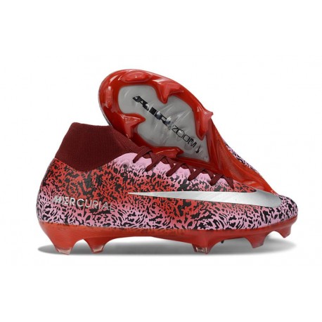 Chaussure Nike Mercurial Superfly 10 Elite FG Rouge Argent