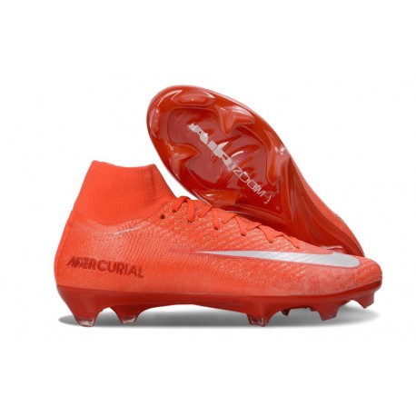 Chaussure Nike Mercurial Superfly 10 Elite FG Rouge Blanc