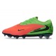 Crampons de Football Nike Phantom 6 Low Elite FG Rouge Vert