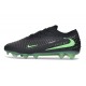 Crampons de Football Nike Phantom 6 Low Elite FG Noir Vert Illusion