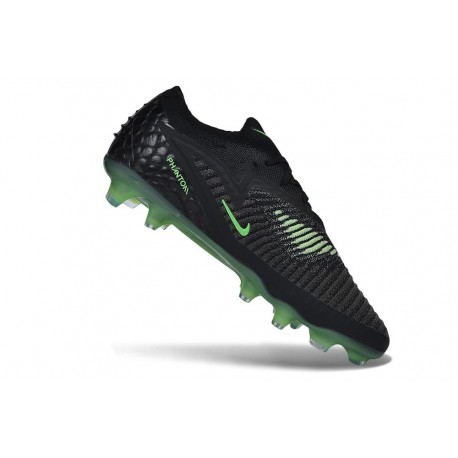 Crampons de Football Nike Phantom 6 Low Elite FG Noir Vert Illusion