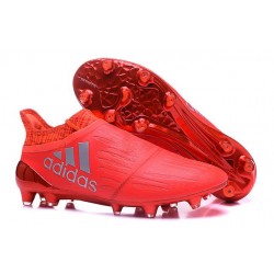 adidas Crampons - Chaussure X 16+ Purechaos FG / AG Argent Rouge