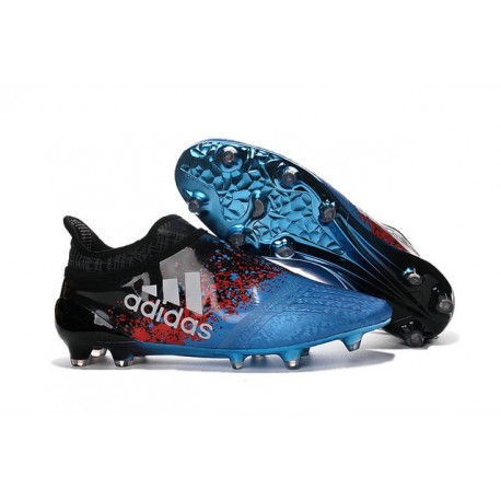Nouvelles Chaussure Adidas X 16+ Purechaos FG Bleu Noir Rouge Blanc