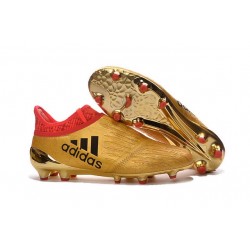Nouvelles Chaussure Adidas X 16+ Purechaos FG Or Rouge Noir