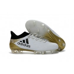 2016 Nouveau Adidas X 16.1 FG/AG - Chaussures de Foot Blanc Noir Or