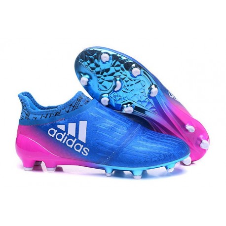 Chaussure X 16+ Purechaos Terrain souple pour Homme Bleu Rose Blanc