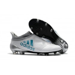 Adidas X 17+ Purespeed FG Crampons pour Hommes Blanc Bleu Gris